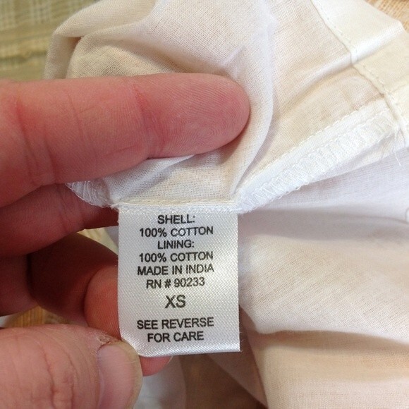 LOTTIE MOSS PACSUN Tan White Striped Button Front Mini Skirt Lined NWT X-Small - Picture 10 of 11